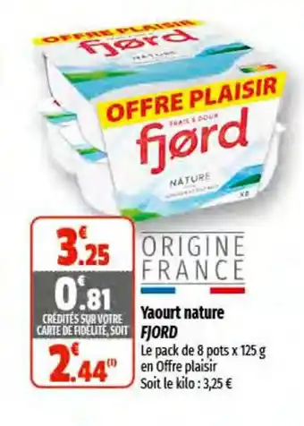 Coccinelle Express Yaourt Nature Fjord offre