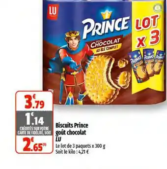 Coccinelle Express Biscuits Prince Goût Chocolat LU offre
