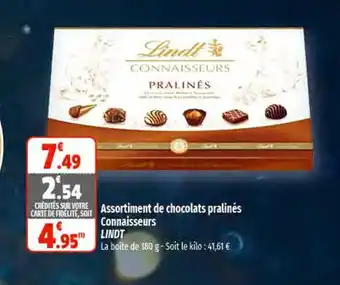 Coccinelle Express Assortiment de Chocolats Pralinés Connaisseurs Lindt offre