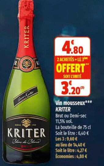 Coccimarket Vin Mousseux Kriter offre