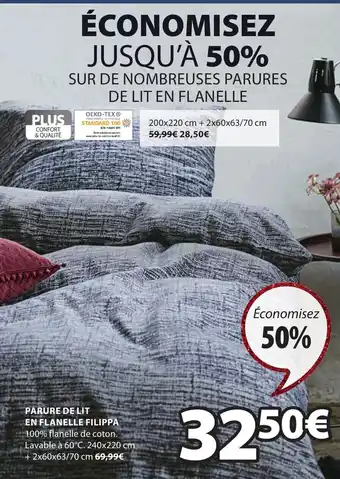 JYSK Parure de Lit En Flanelle Filippa offre
