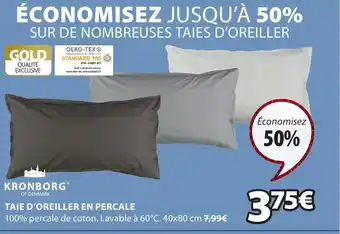 JYSK Taie D'Oreiller En Percale offre