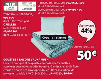 JYSK Couette 4 Saisons Saukampen offre