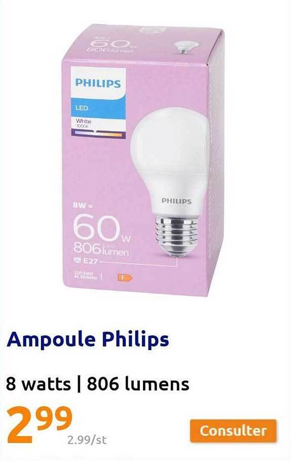 Promo Ampoule philips chez Action