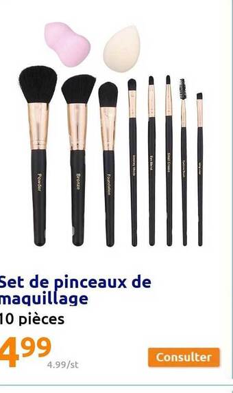 Action Set de pinceaux de maquillage offre