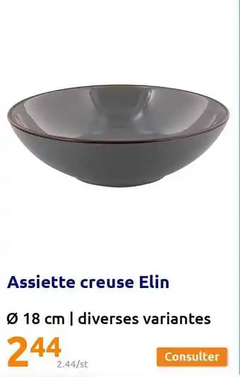 Action Assiette creusé elin offre