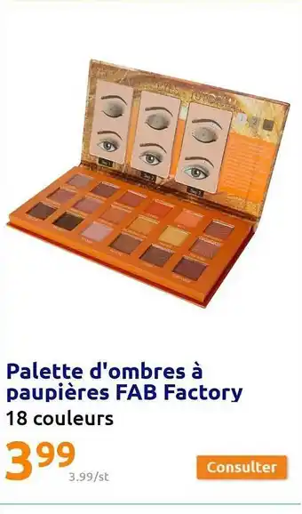 Palette d'ombres à paupières fab factory