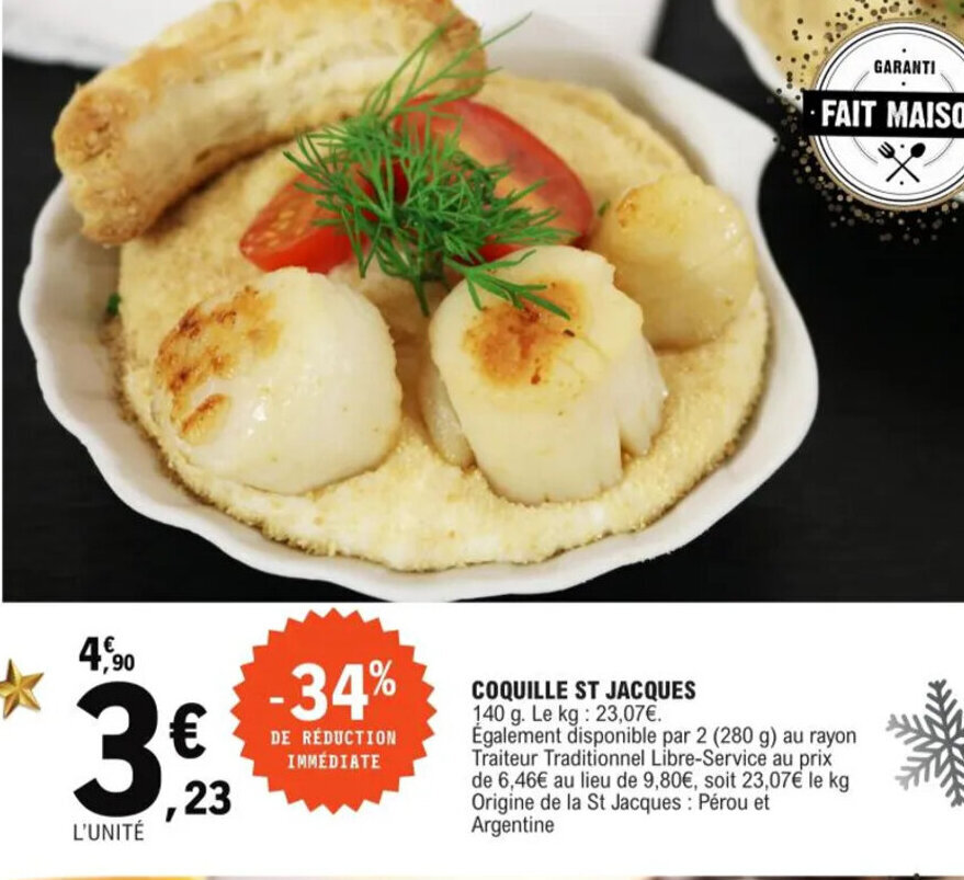 Promo Coquille St Jacques chez E.Leclerc