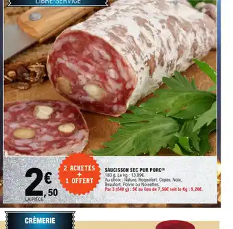 E.Leclerc Saucisson Sec Pur Porc offre