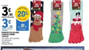 E.Leclerc Chaussettes de Noel a Doigts Femme Apollo offre