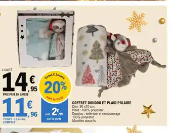 E.Leclerc Coffret Doudou Et plaid Polaire offre