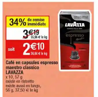 Migros Cafe En Capsules Espresso Maestro Classico Lavazza offre