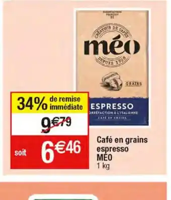 Migros Cafe En Grains Espresso Meo offre