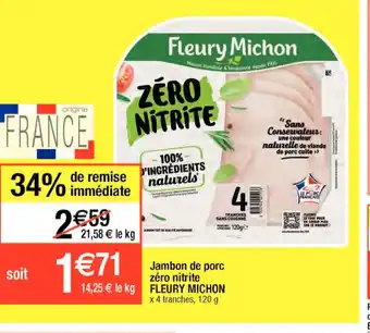 Migros Jambon de Porc Zero Nitrite Fleury Michon offre