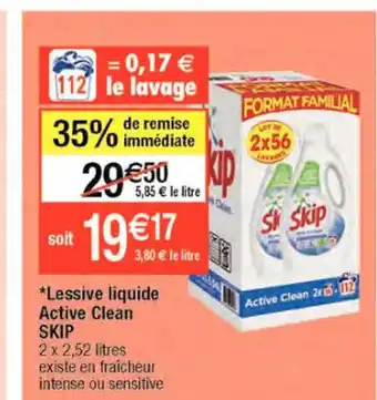 Migros Lessive Liquide Acive Clean Skip offre
