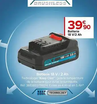 Castorama Batterie 18v-2 ah ext offre