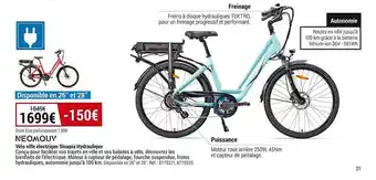 Decathlon Vélo ville électrique sinapia hydraulique neomouv offre