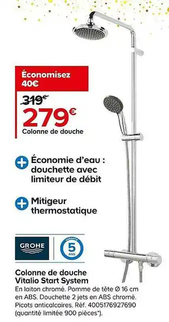 Castorama Colonne de douche vitalio start system grohe offre