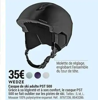 Casque de ski adulte pst 500 wedze
