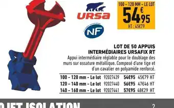 Batkor Lot de 50 Appuis Intermédiaire Ursafix RT offre