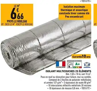 Batkor Isolant Multicouches 25 éléments offre