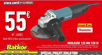 Batkor Meuleuse 125mm 720w offre