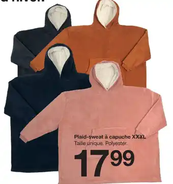 Zeeman Plaid sweat a Capuche XXXL offre