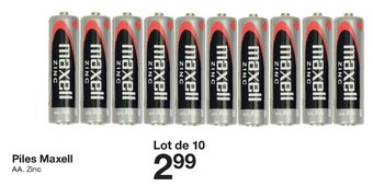 Zeeman Piles Maxell offre