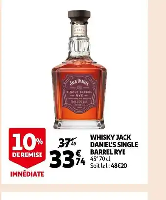 Auchan Whisky Jack Daniel's Single Barrel Rye offre
