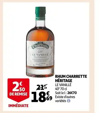 Auchan Rhum Charrette Héritage offre