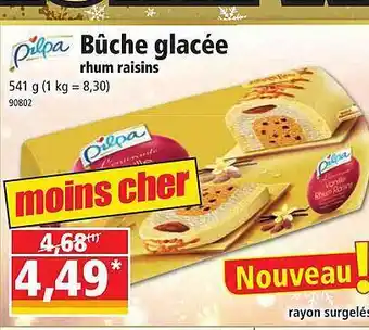 Norma Bûche glacée rhum raisins pilpa offre
