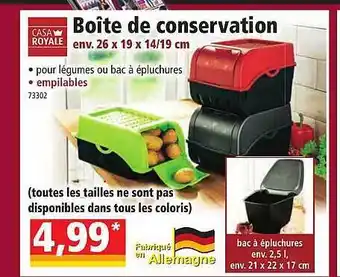 Norma Boîte de conservation casa royale offre