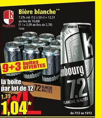 Norma Bière blanche kronenbourg offre
