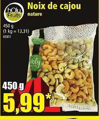 Norma Noix de cajou nature holy fruits offre