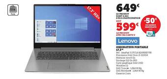 Super U Ordinateur portable 17,3 offre