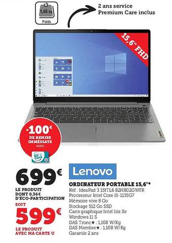 Super U Ordinateur portable 15,6 offre