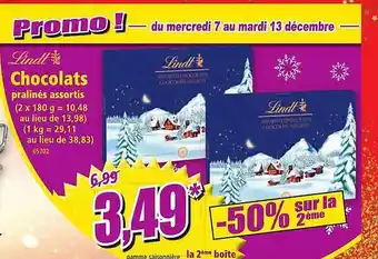 Norma Chocolats pralinés assortis lindt offre