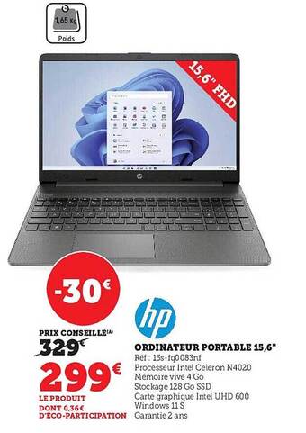 Super U Ordinateur portable 15,6 offre