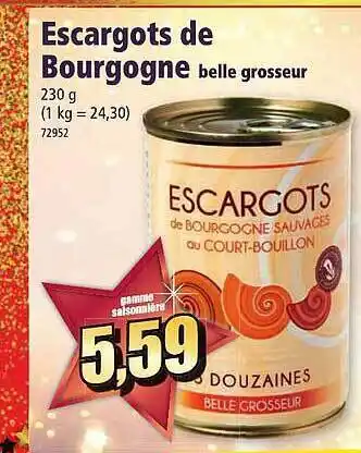Norma Escargots de bourgogne belle grosseur offre