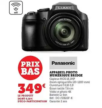 Super U Appareil photo numérique bridge panasonic offre
