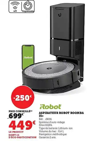 Super U Aspirateur robot roomba i5+ offre