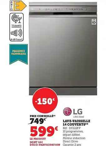 Super U Lave-vaisselle 14 couverts lg offre
