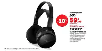 Casque tv sans fil sony