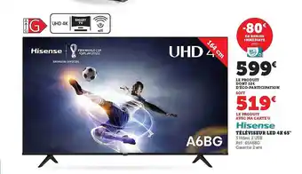 Super U Téléviseur led 4k 65 offre