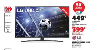 Super U Téléviseur led 4k 43 offre
