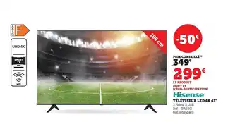 Super U Téléviseur led 4k 43 offre