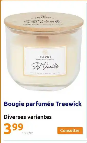 Action Bougie parfumée treewick offre
