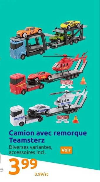 Action Camion avec remorque teamsterz offre