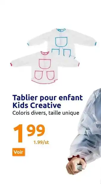 Action Tablier pour enfant kids créative offre