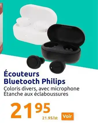 Action Écouteurs bluetooth philips offre